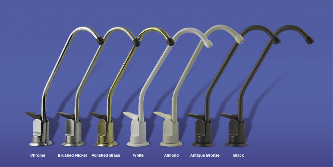 Colored Dispensing Faucets for Under Sink Reverse Osmosis Systems