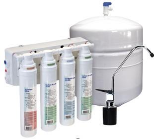 White reverse osmosis under the sink water filter